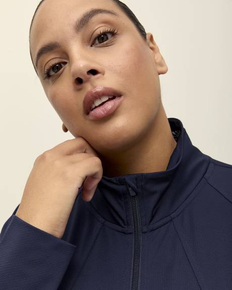 Textured Mock Neck Zipped Jacket - Active Zone