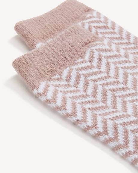 Crew Socks with Chevron Pattern - ti Voglio