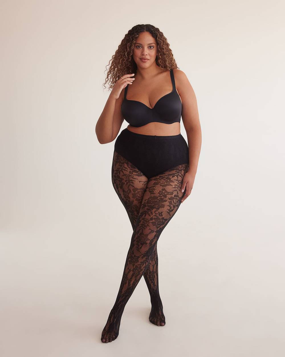 LEG-35 {The Thing Is} Black Floral Leggings EXTENDED PLUS SIZE 3X/5X –  Curvy Boutique Plus Size Clothing