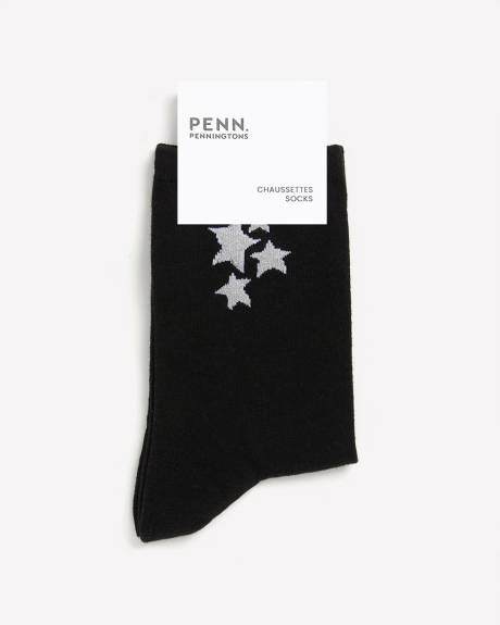 Star Print Crew Socks