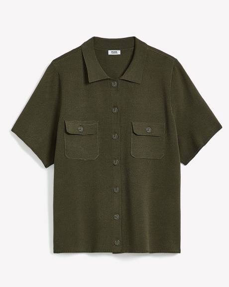 Short-Sleeve Cardigan Sweater - Addition Elle