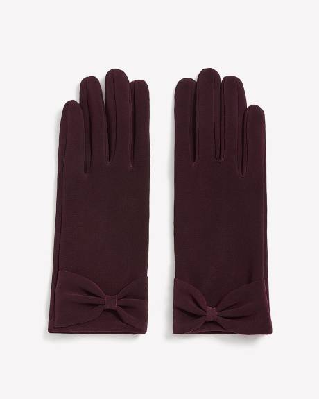 Gants habillés en tricot avec boucle au poignet