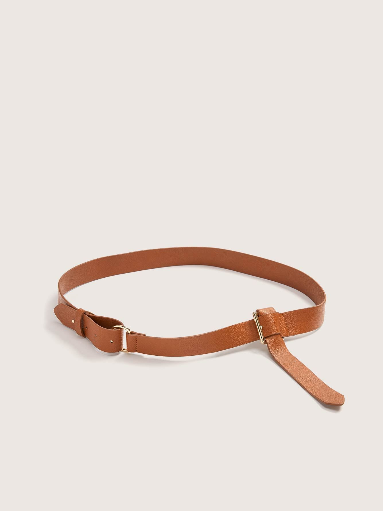 Faux Leather Wrap Belt with Buckle - Addition Elle | Penningtons