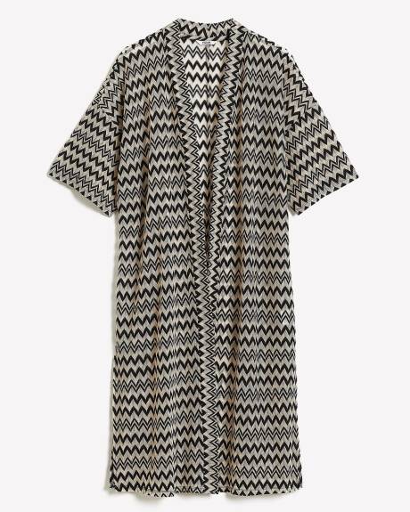 Long Cardigan with Kimono Sleeves