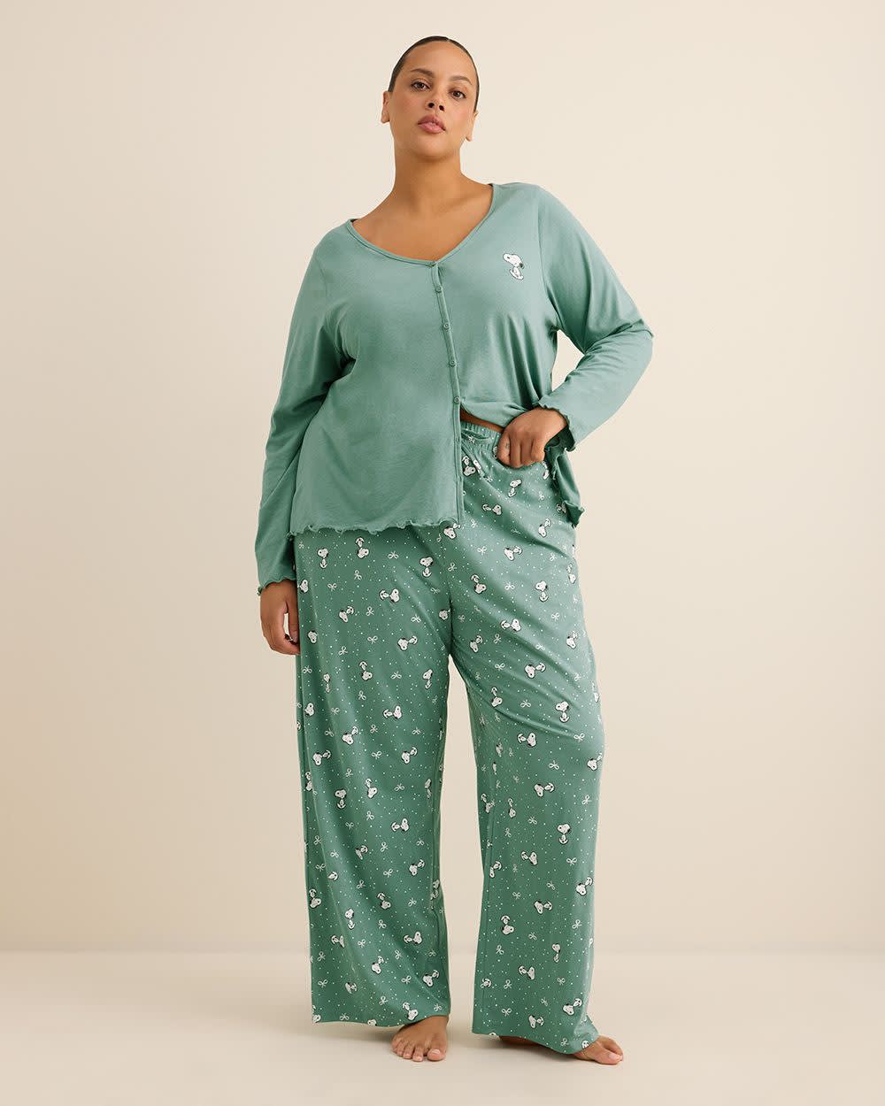 Pantalon de pyjama de Snoopy à jambe évasée - ti Voglio Pantalon de pyjama de Snoopy à jambe évasée - ti Voglio