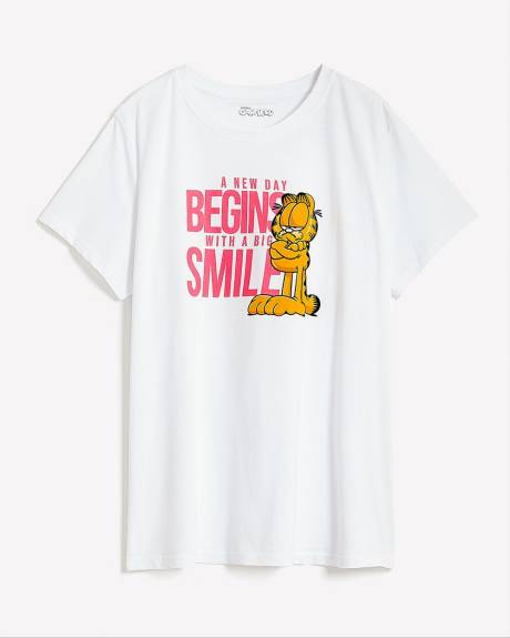 Crew-Neck T-Shirt with Garfield Print - PENN. Essentials