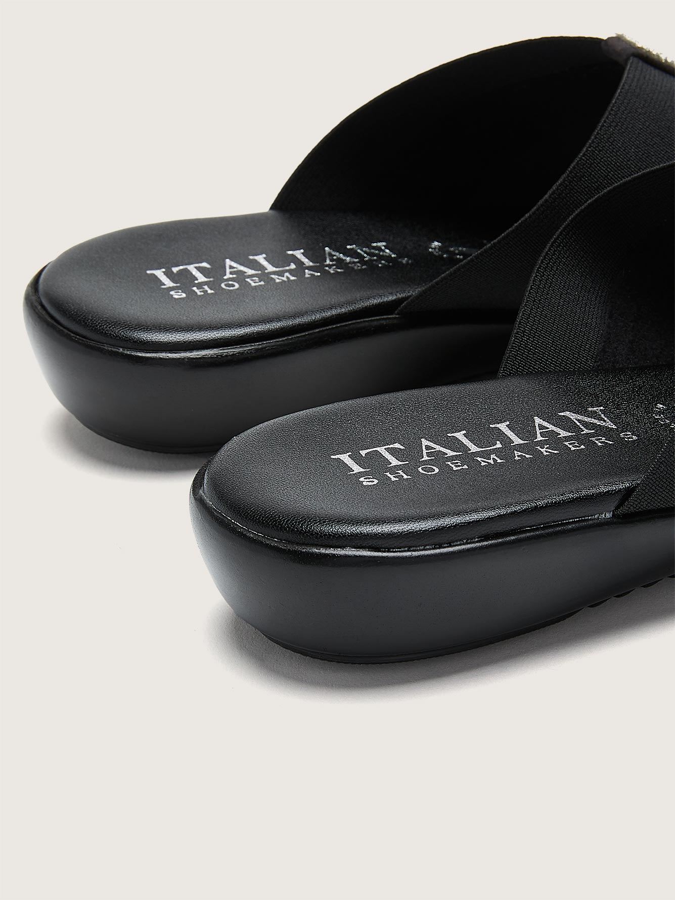 Wide Width, Elastic Strap Thong Sandal - Italian Shoemakers | Penningtons