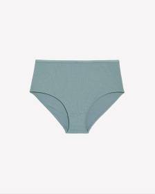 Blue Ribbed Full Brief with Shiny Elastic - ti Voglio