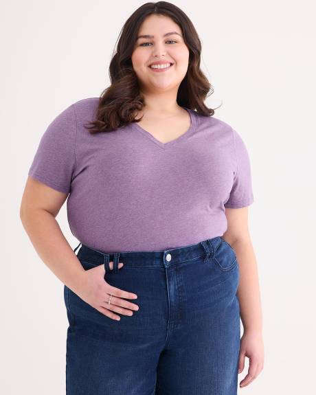 Boyfriend-Fit Short-Sleeve V-Neck Tee