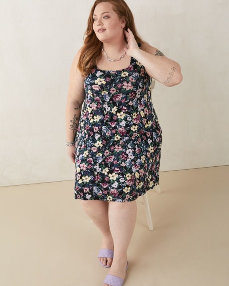 Responsible, Sleeveless Swing Dress with Square Neckline