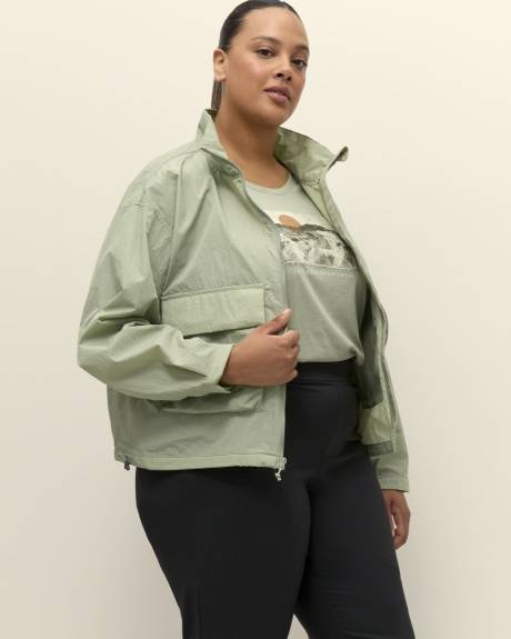 Green Paracutie Cropped Cargo Windbreaker - Columbia