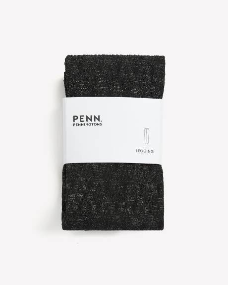 Black Sparkly Textured Legging - PENN. Essentials