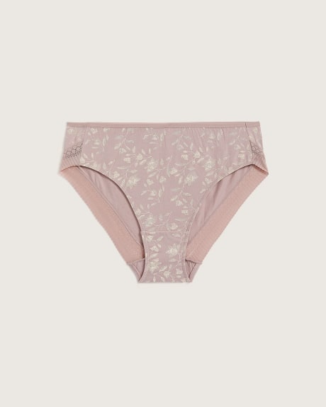 Printed High-Cut Brief with Lace Details - tiVOGLIO