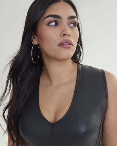 Black Sleeveless V-Neck Top - Addition Elle