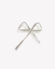 Dainty Silver Bow-Shaped Brooch