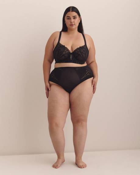 Black Sexy Cheeky Brief with Embroidery - Déesse Collection