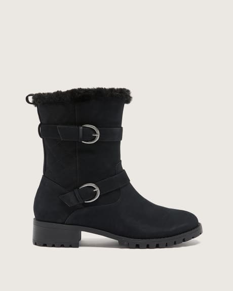 Extra Wide Width, Quilted Winter Boots with Buckle