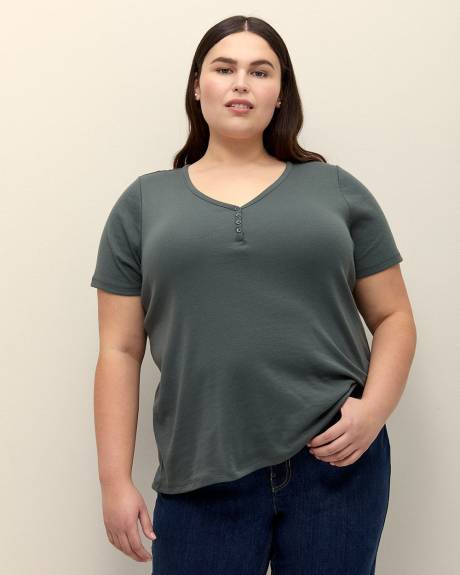 T-shirt avec boutons, coupe girlfriend - Essentiels PENN.