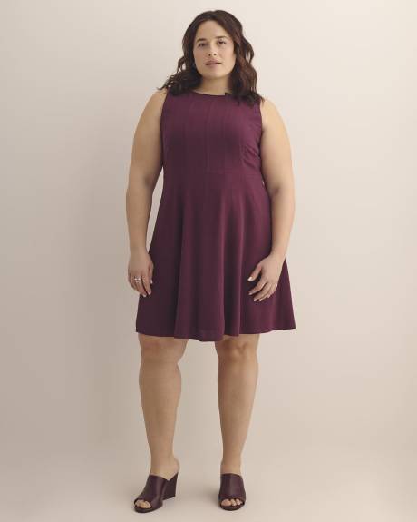 Sleeveless Fit and Flare Dress with Seam Details