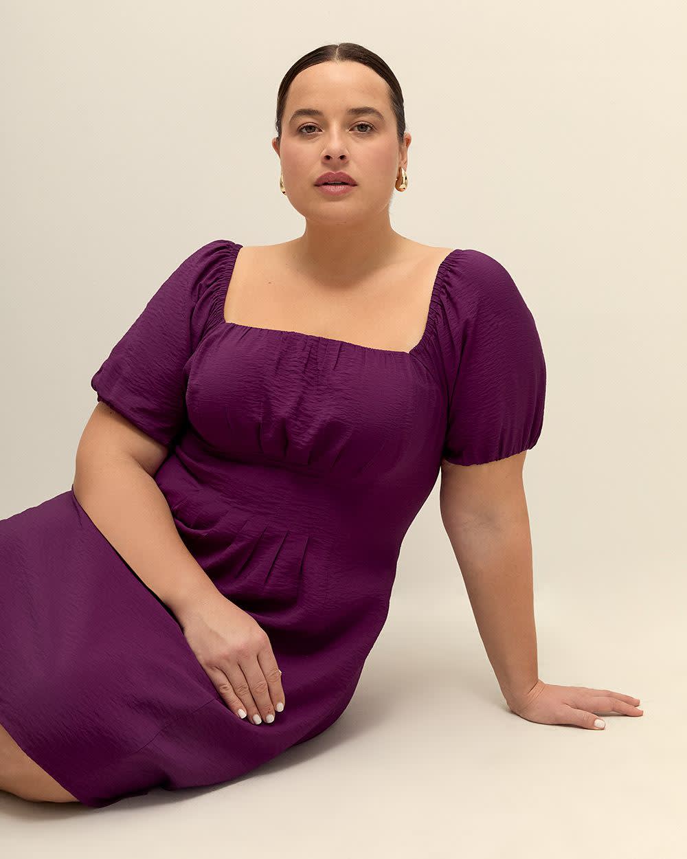 Responsible, A-Line Dress with Pleated Front Waist - Addition Elle