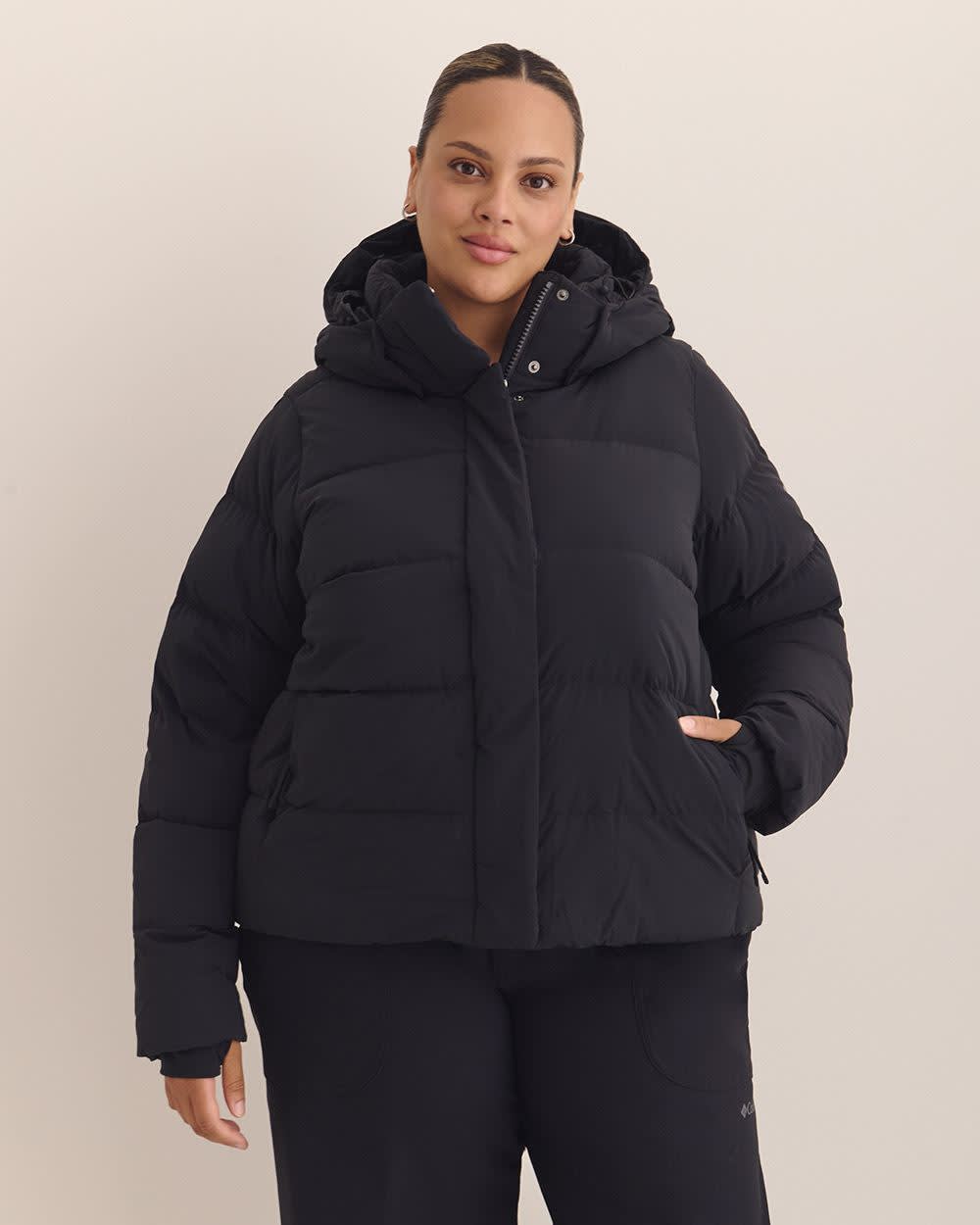 Black Amaze Puff Hooded Jacket - Columbia