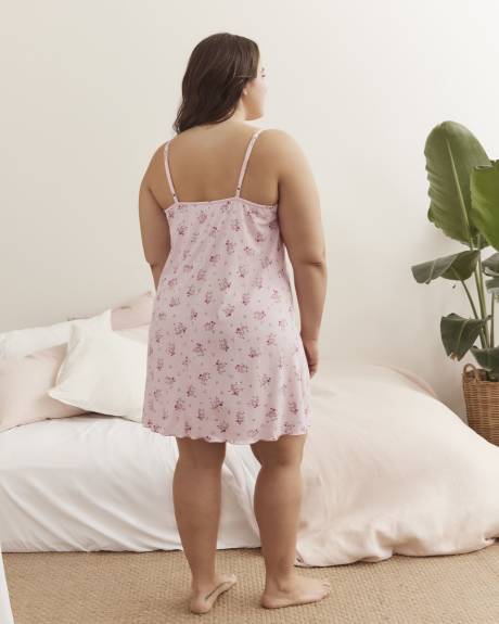 Floral Sleeveless Lettuce Edge Nightdress - ti Voglio
