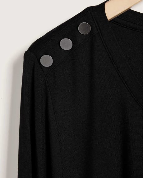 Petite, Tunic Top With Shoulder Embellishment - In Every Story