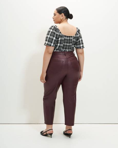 High-Waisted Straight-Leg Faux Leather Pant - Addition Elle