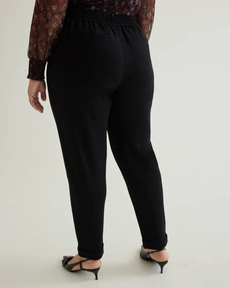 Black Essential Ponte de Roma Tapered-Leg Pant
