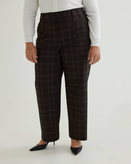 Plaid Essential Ponte de Roma Wide-Leg Pant