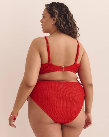 Red Louise Bandeau Bikini Top with Drawstrings - Nana The Brand
