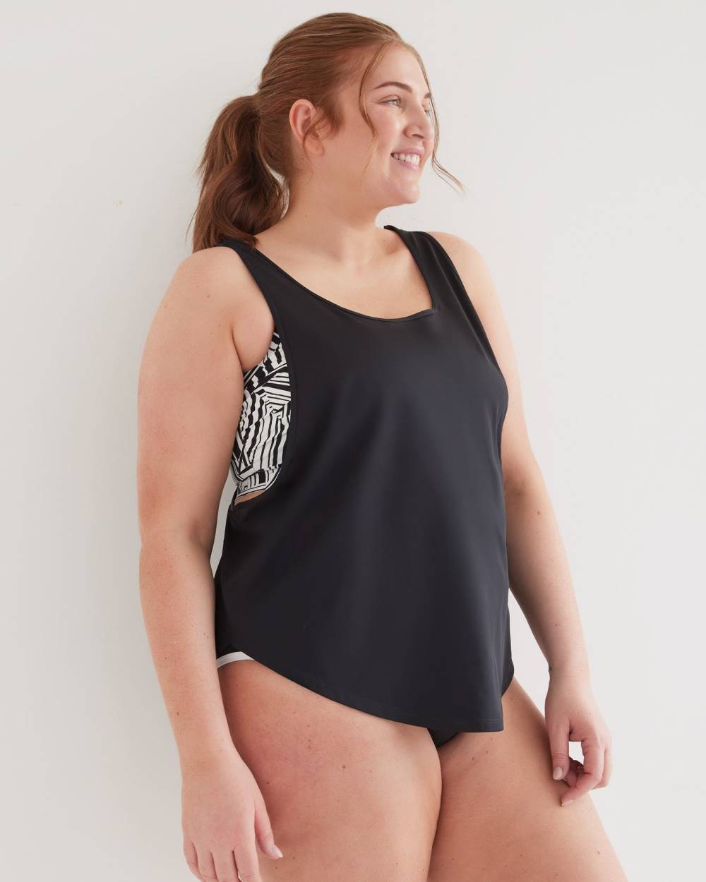 Black Tankini with Under Crop Top - Active Zone