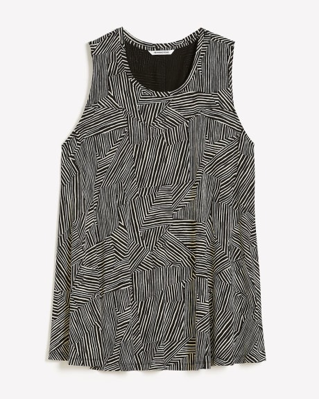 Responsible, Printed Sleeveless Top with Sweetheart Cut
