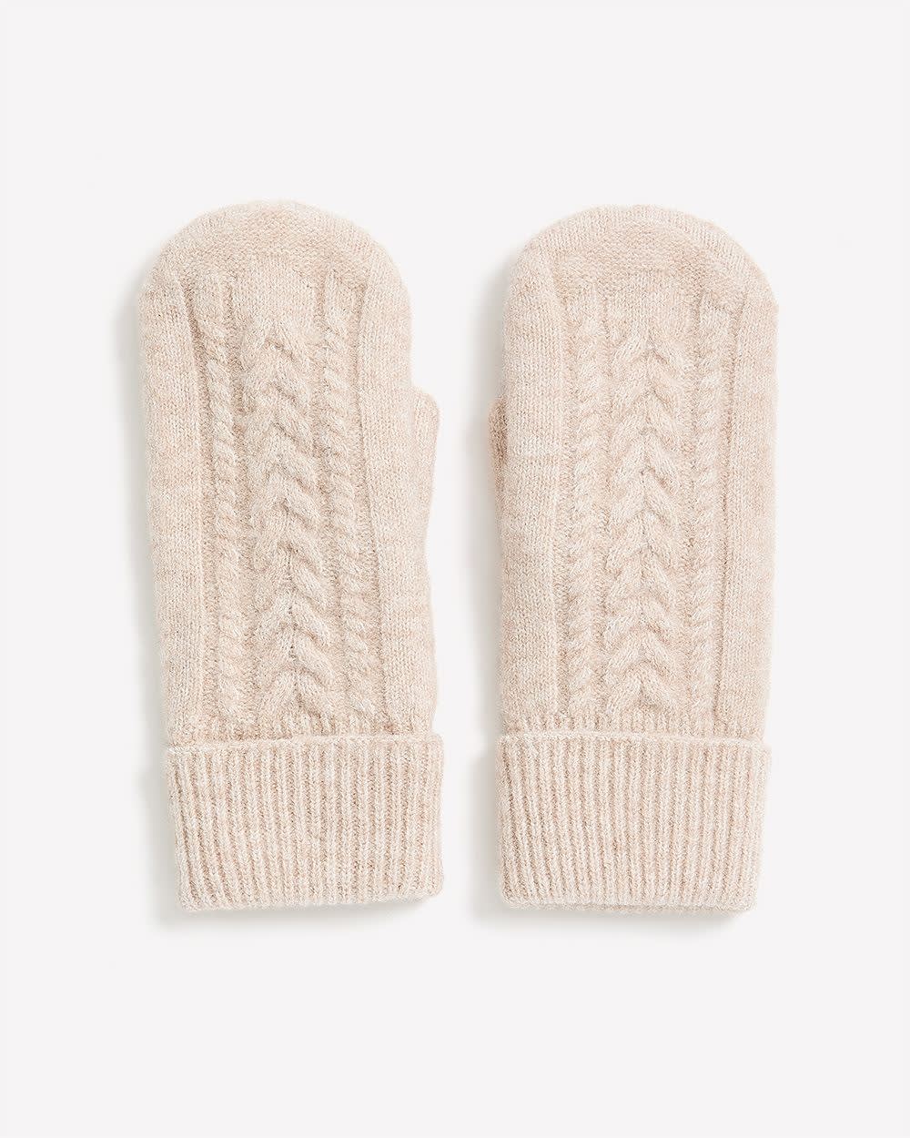 Mitaines en mailles torsadées doublées en molleton