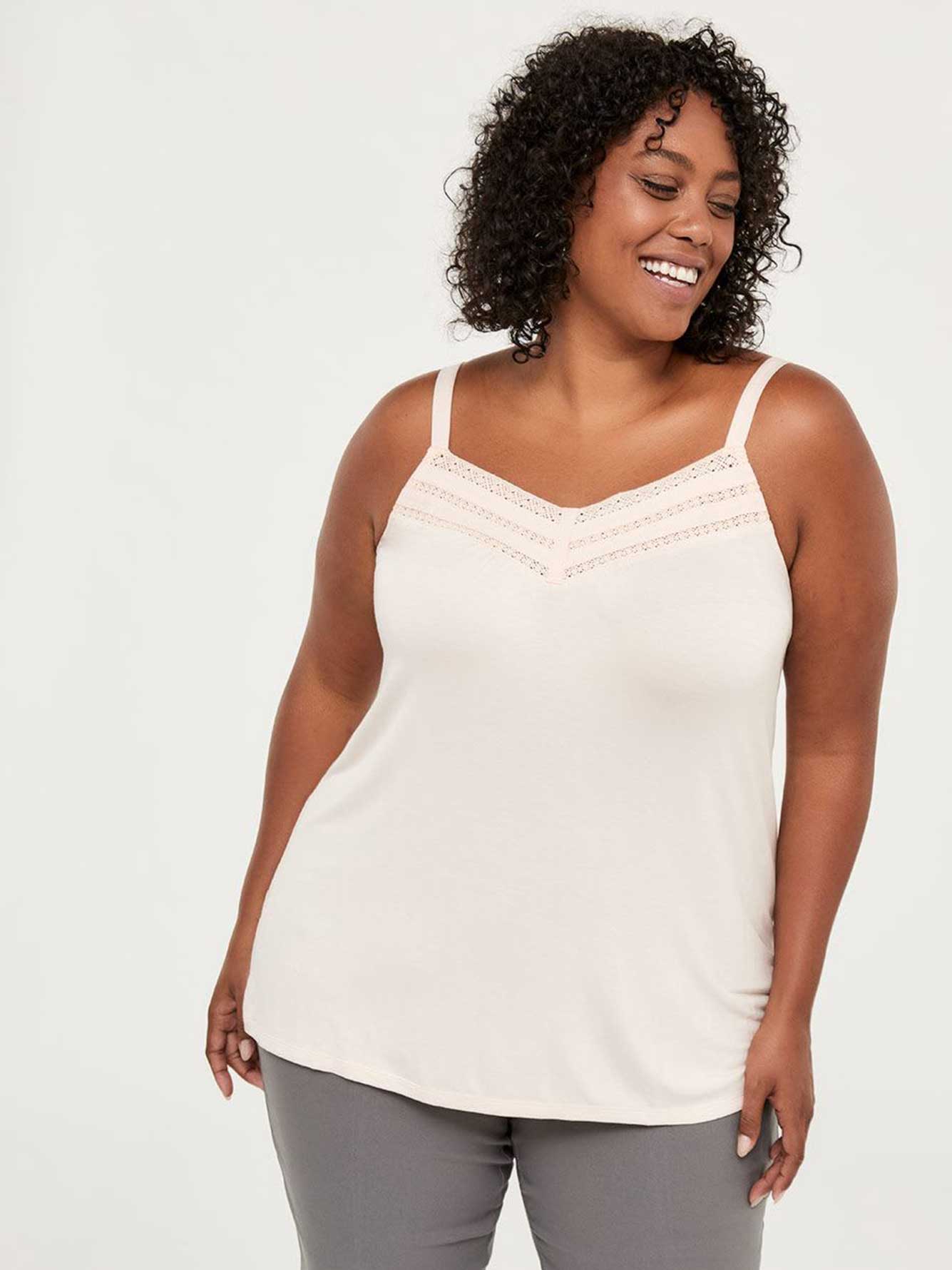 Knit Camisole with Crochet In Every Story Penningtons