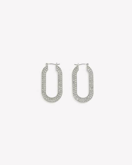 Boucles d'oreilles anneaux en U couverts de pierres scintillantes
