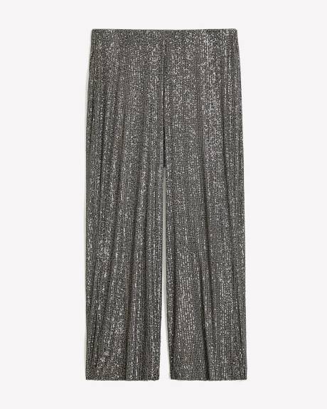 Straight-Leg Sequins Knit Pant - Addition Elle