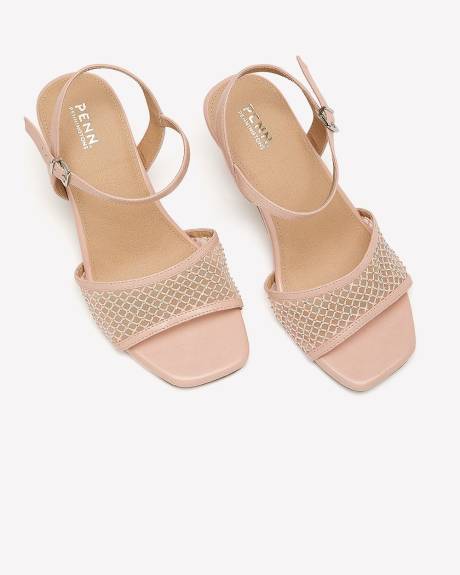 Extra Wide Width, Mesh Rhinestone Dressy Sandal