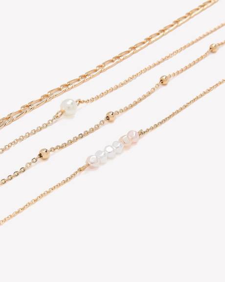 Bracelets de chevilles avec perles, ens. de 4