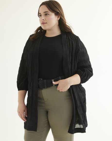 Long-Sleeve Black Kimono