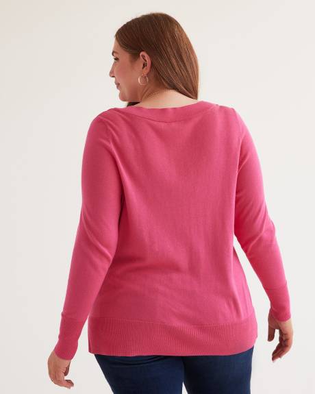 Fine Gauge Cotton Blend Sweater