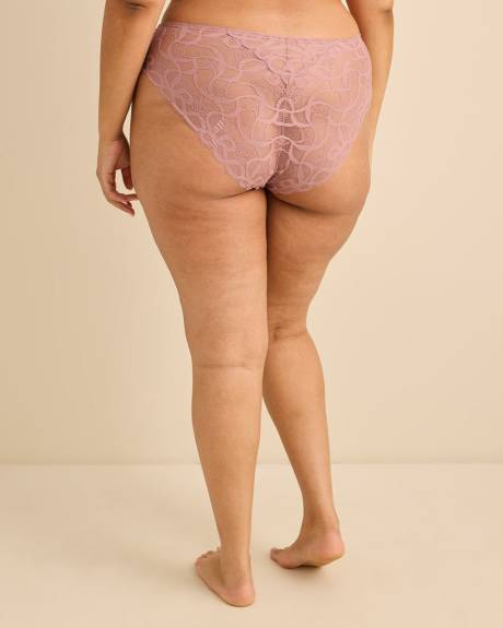 Culotte &eacute;chancr&eacute;e en dentelle rose fonc&eacute; avec maille - D&eacute;esse Collection