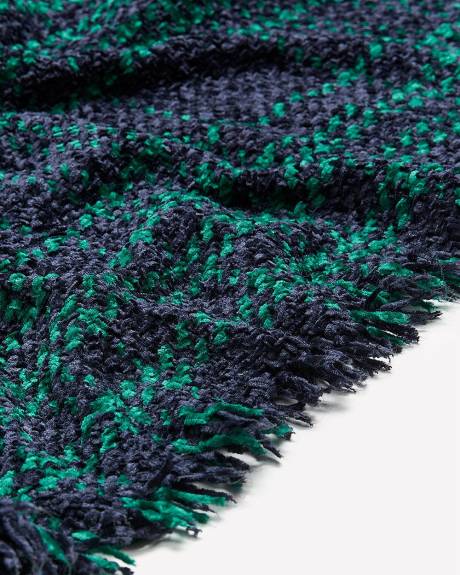 Grand foulard châle en chenille à carreaux - ti Voglio