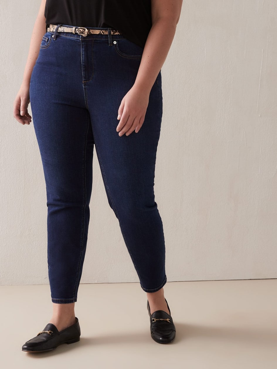 Jean skinny en denim foncé