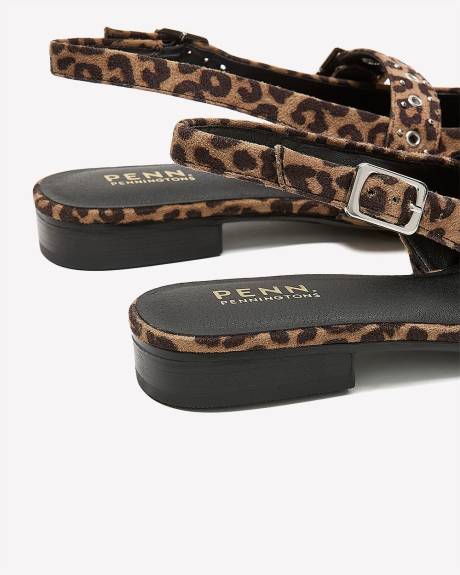 Extra Wide Width, Leopard Print Slingback with Strap and Buckle
