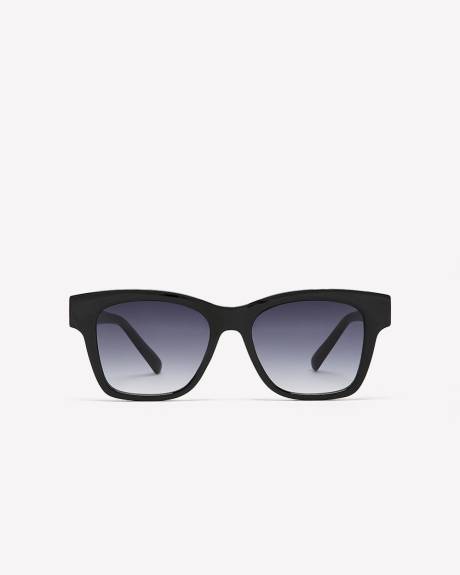 Black Round Sunglasses with Golden Arm Detail