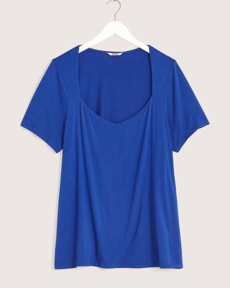 Short-Sleeve A-Line Knit Top
