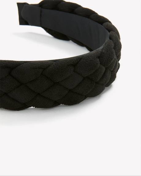 Bandeau tressé épais en velours noir