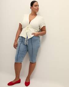 Capri en denim avec pli, coupe galbée, tissu responsable - d/C JEANS