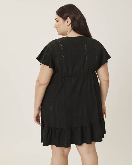 Cover-Up Dress with Fluttered Sleeves and Hem - Cover Me